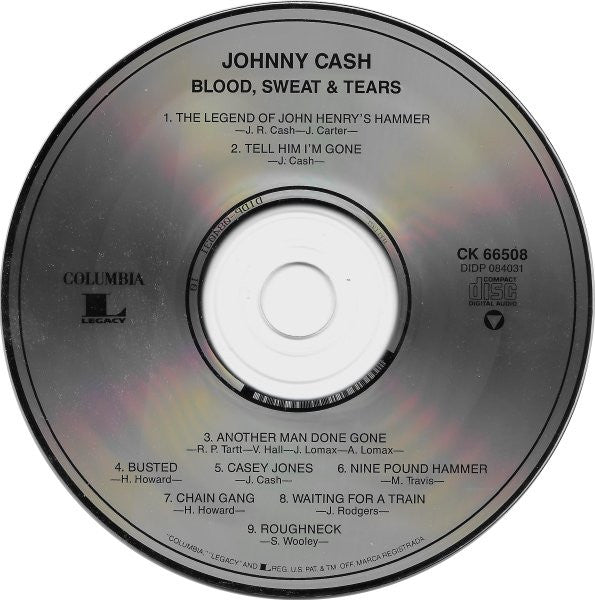 Johnny Cash : Blood, Sweat And Tears (CD, Album, RP)