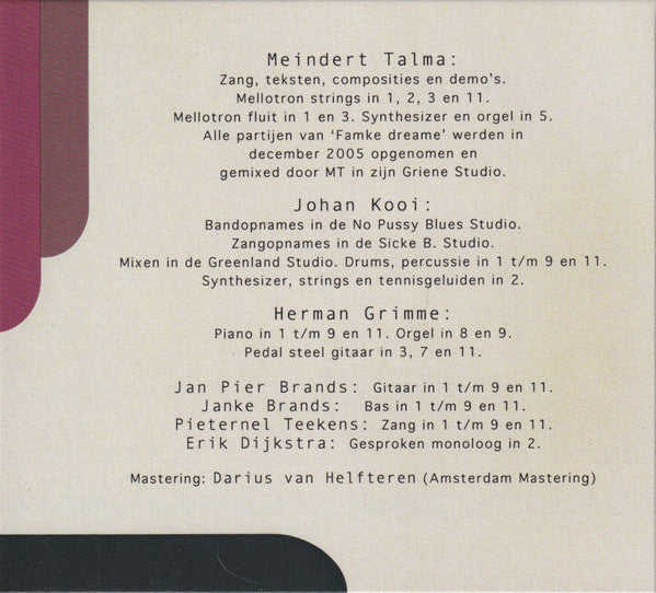 Meindert Talma : Gezinsverbijstering (CD, Album)