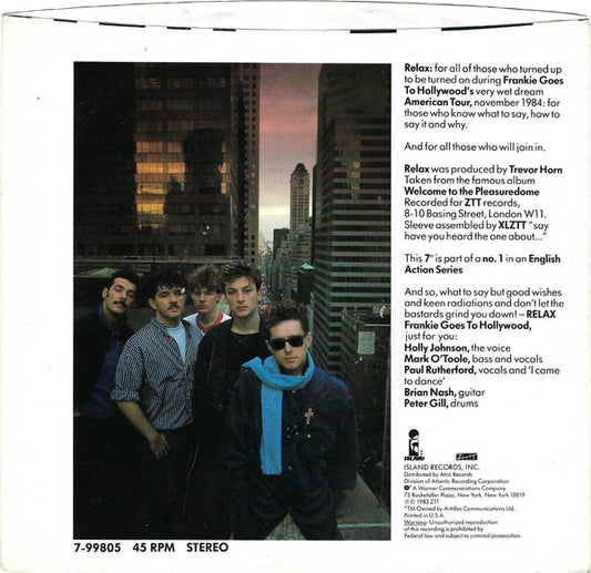 Frankie Goes To Hollywood : Relax (7", Single, SP )