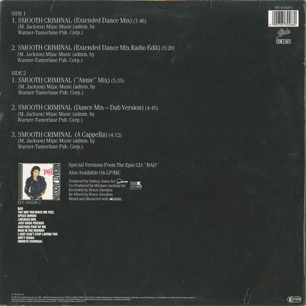 Michael Jackson : Smooth Criminal (12", Maxi)