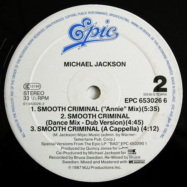 Michael Jackson : Smooth Criminal (12", Maxi)