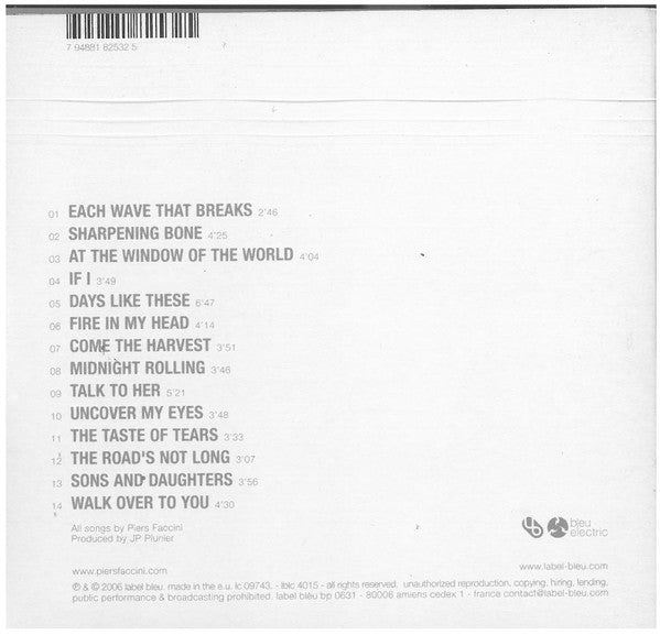 Piers Faccini : Tearing Sky (CD, Album)