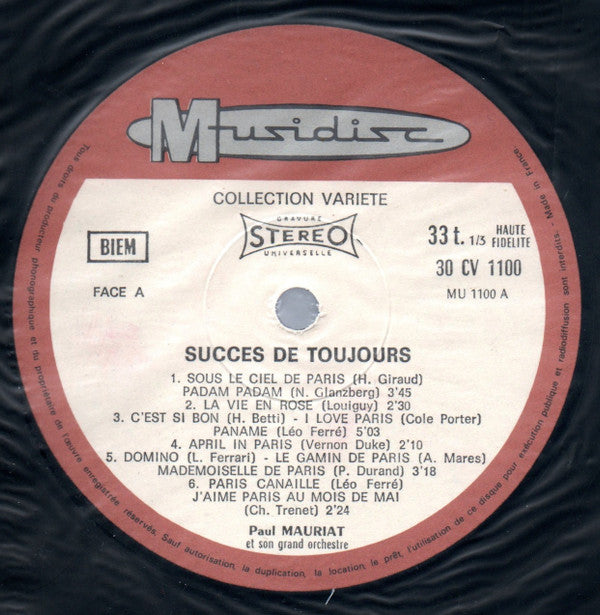 Le Grand Orchestre De Paul Mauriat : Succès De Toujours (LP, Album, RE)