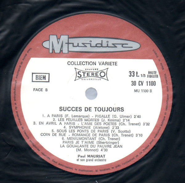 Le Grand Orchestre De Paul Mauriat : Succès De Toujours (LP, Album, RE)
