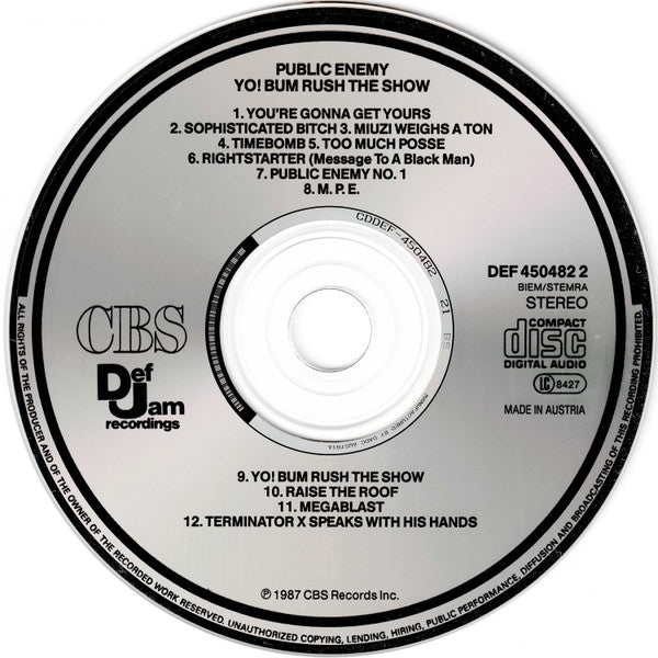 Public Enemy : Yo! Bum Rush The Show (CD, Album)