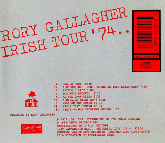 Rory Gallagher : Irish Tour '74 (CD, Album, RE)