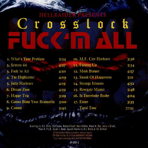 Crosslock : Fuck 'm All (CD, Album)