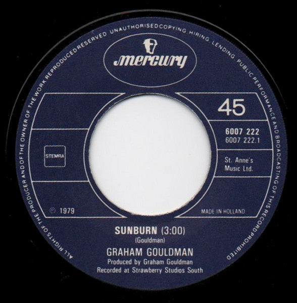 Graham Gouldman : Sunburn (7", Single)