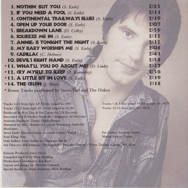 Steve Earle : Early Tracks (CD, Comp, RE)