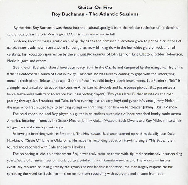 Roy Buchanan : Guitar On Fire - The Atlantic Sessions (CD, Comp, RM)