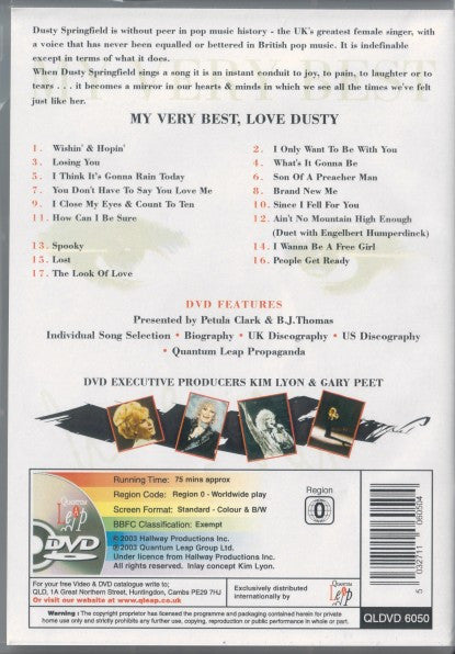 Dusty Springfield : My Very Best, Love Dusty (DVD-V)