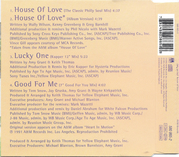Amy Grant With Vince Gill : House Of Love (CD, Maxi)