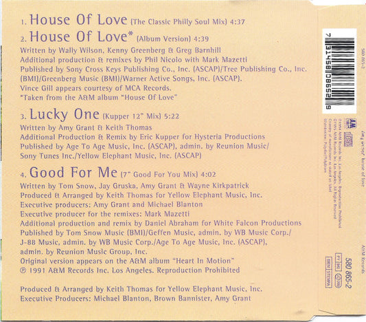 Amy Grant With Vince Gill : House Of Love (CD, Maxi)