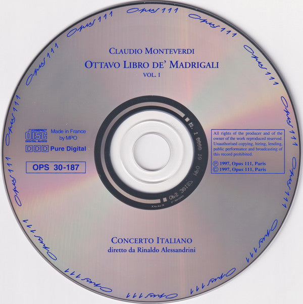 Claudio Monteverdi - Concerto Italiano, Rinaldo Alessandrini : Ottavo Libro Dei Madrigali, Vol. 1 (CD)