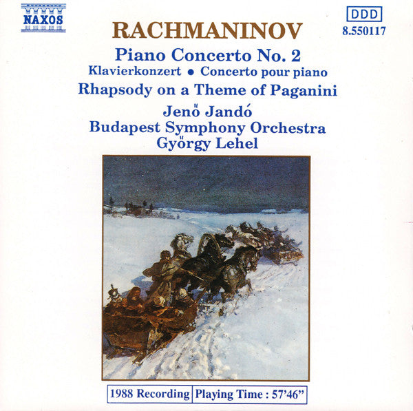 Sergei Vasilyevich Rachmaninoff, Jenö Jandó, Budapest Symphony Orchestra, György Lehel : Piano Concerto No. 2 • Rhapsody On A Theme Of Paganini (CD, Album, RE)