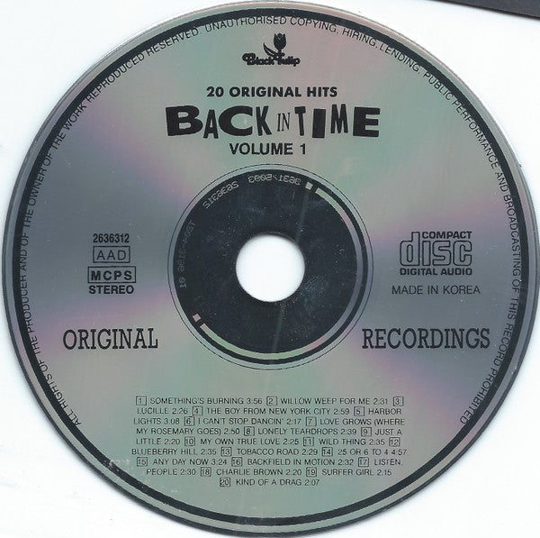 Various : Back In Time - Volume 1 (CD, Comp)