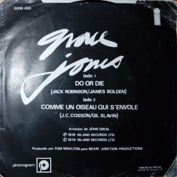 Grace Jones : Do Or Die (7", Single)