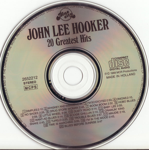John Lee Hooker : 20 Greatest Hits (CD, Comp)