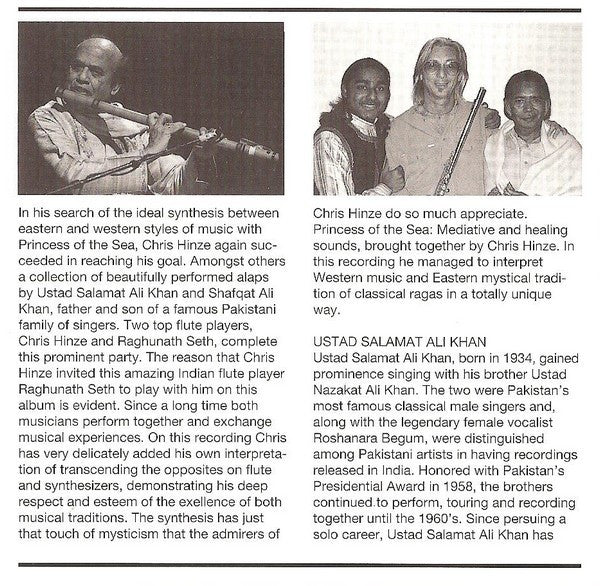 Chris Hinze, Ustad Salamat Ali Khan, Shafqat Ali Khan, Raghunath Seth : Princess Of The Sea (CD, Album)