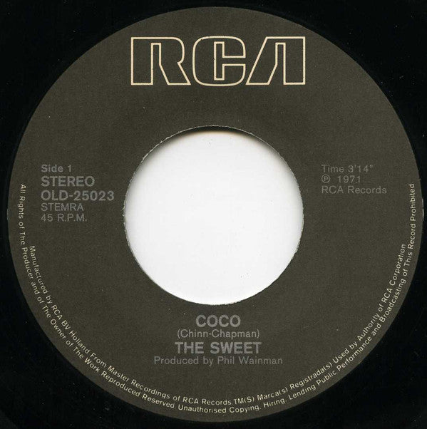 The Sweet : Co Co / Block Buster (7", Single, RE)