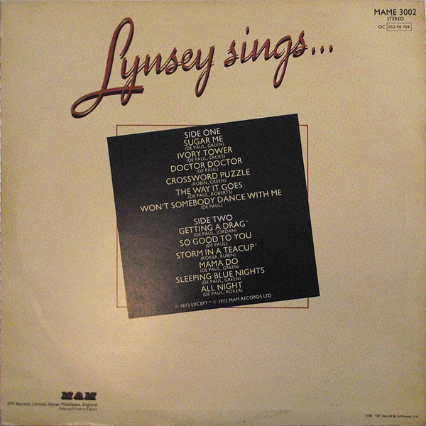Lynsey De Paul : Lynsey Sings (LP, Comp)