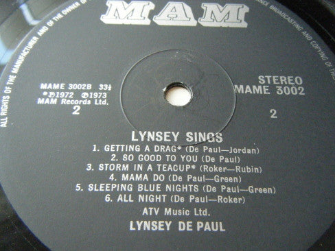 Lynsey De Paul : Lynsey Sings (LP, Comp)