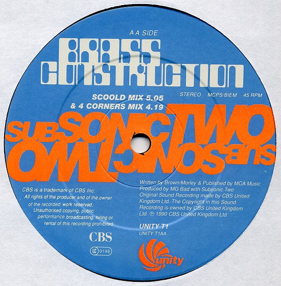 Subsonic 2 : We Go Subsonic / Brass Construction (12", Single)