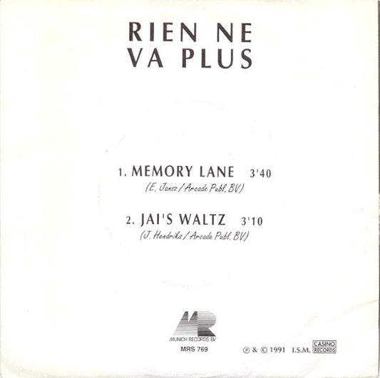 Rienne Va Plus : Memory Lane (7", Single)