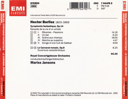 Mariss Jansons, Hector Berlioz, Concertgebouworkest : Symphonie Fantastique ∙ Le Carnaval Romain (CD)