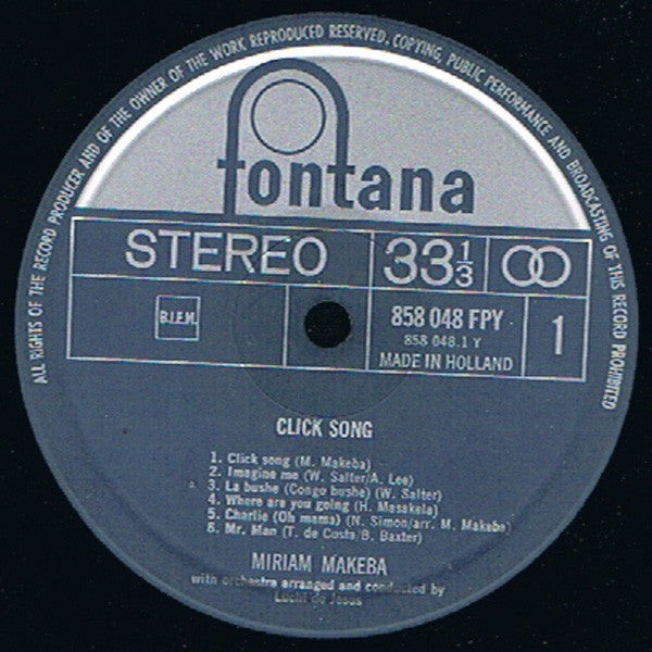 Miriam Makeba : Click Song (LP, Album, RE)