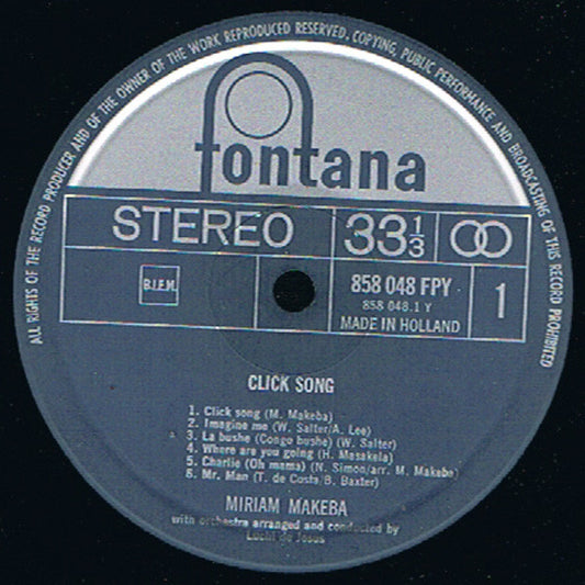 Miriam Makeba : Click Song (LP, Album, RE)