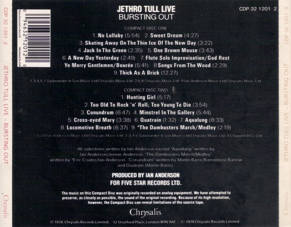 Jethro Tull : Live - Bursting Out (2xCD, Album, RE)