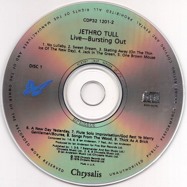 Jethro Tull : Live - Bursting Out (2xCD, Album, RE)