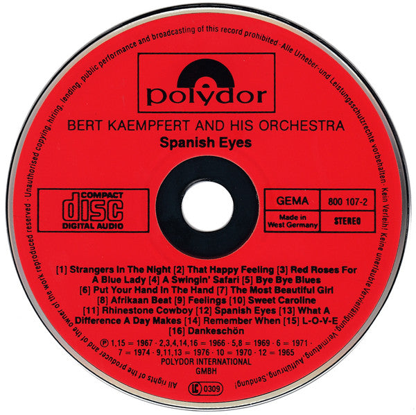 Bert Kaempfert & His Orchestra : Spanish Eyes (CD, Comp)