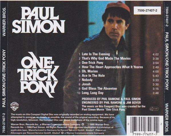 Paul Simon : One-Trick Pony (CD, Album, RE)