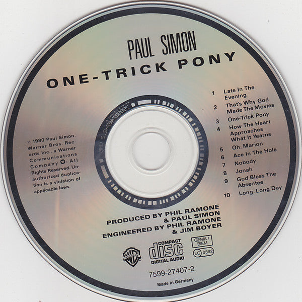 Paul Simon : One-Trick Pony (CD, Album, RE)