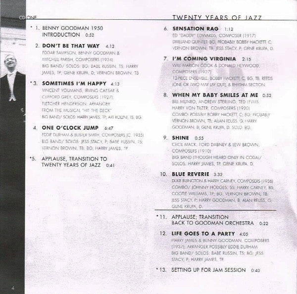 Benny Goodman : The Famous 1938 Carnegie Hall Jazz Concert (2xCD, RE, RM)