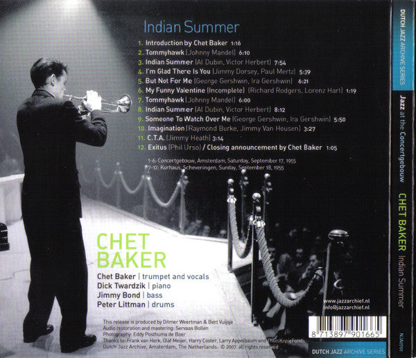 Chet Baker : Indian Summer (The Complete 1955 Concerts In Holland) (CD, Album)