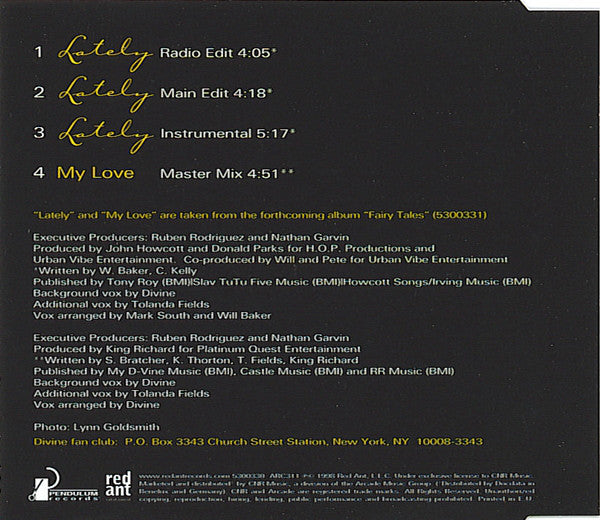 Divine (2) : Lately (CD, Maxi)