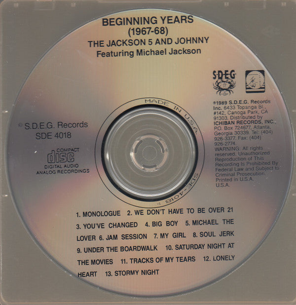 The Jackson 5 And Johnny Jackson (2) : Beginning Years 1967-1968 (CD, Comp)