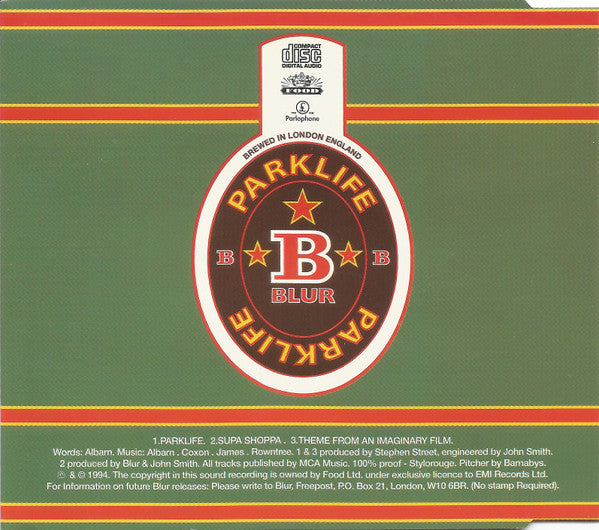 Blur Starring Phil Daniels : Parklife (CD, Single)