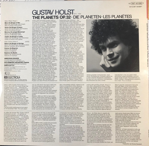 Holst*, Simon Rattle*, Philharmonia Orchestra • Ambrosian Singers* : The Planets (LP)