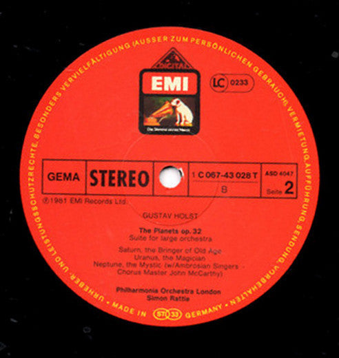 Holst*, Simon Rattle*, Philharmonia Orchestra • Ambrosian Singers* : The Planets (LP)