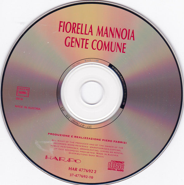 Fiorella Mannoia : Gente Comune (CD, Album)