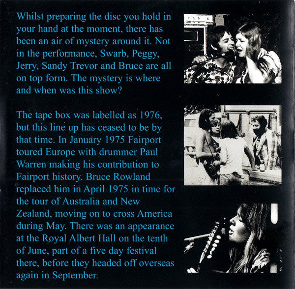 Fairport Convention : Who Knows? (1975 The Woodworm Archives - Vol. One) (CD, Album)