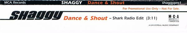 Shaggy : Dance & Shout (CD, Single, Promo)