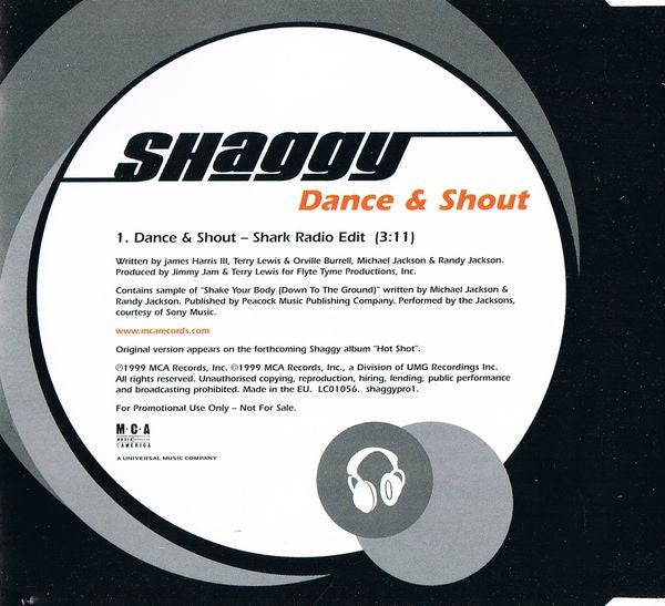 Shaggy : Dance & Shout (CD, Single, Promo)