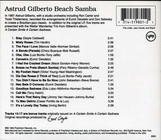 Astrud Gilberto : Beach Samba (CD, Album, RE)