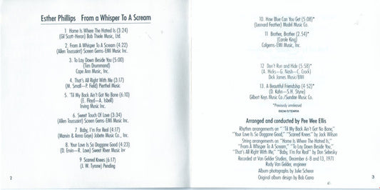 Esther Phillips : From A Whisper To A Scream (CD, Album, RE, RM)