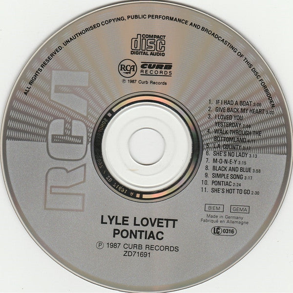 Lyle Lovett : Pontiac (CD, Album)